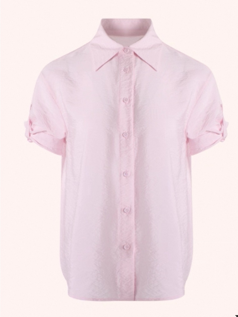 Kids' Light Pink Short Sleeve Button-Up Shirt